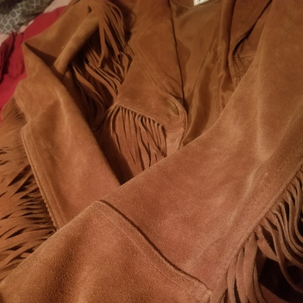 Vintage Fringe suede leather jacket 46